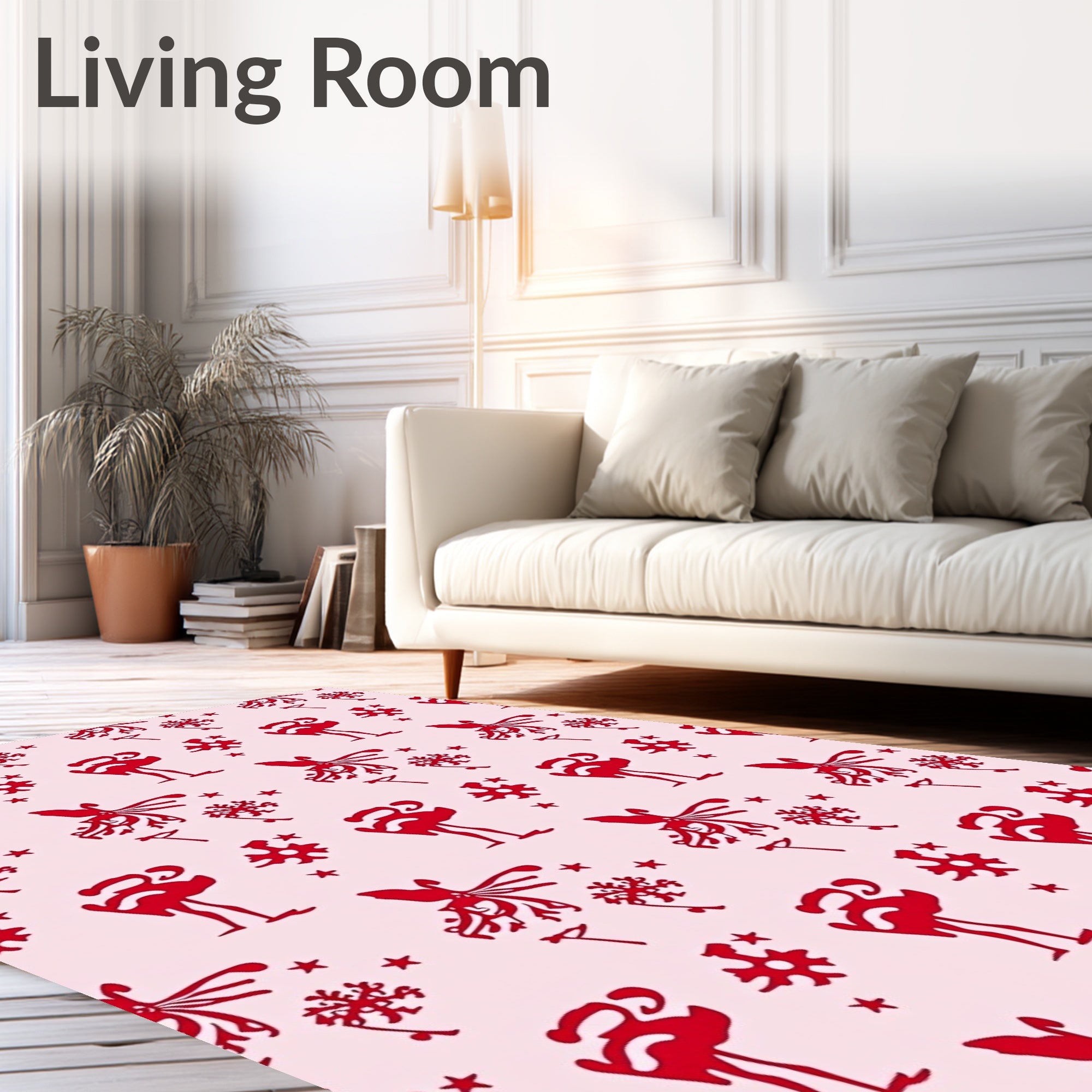Crimson Flamingo Starburst Medallion Rug