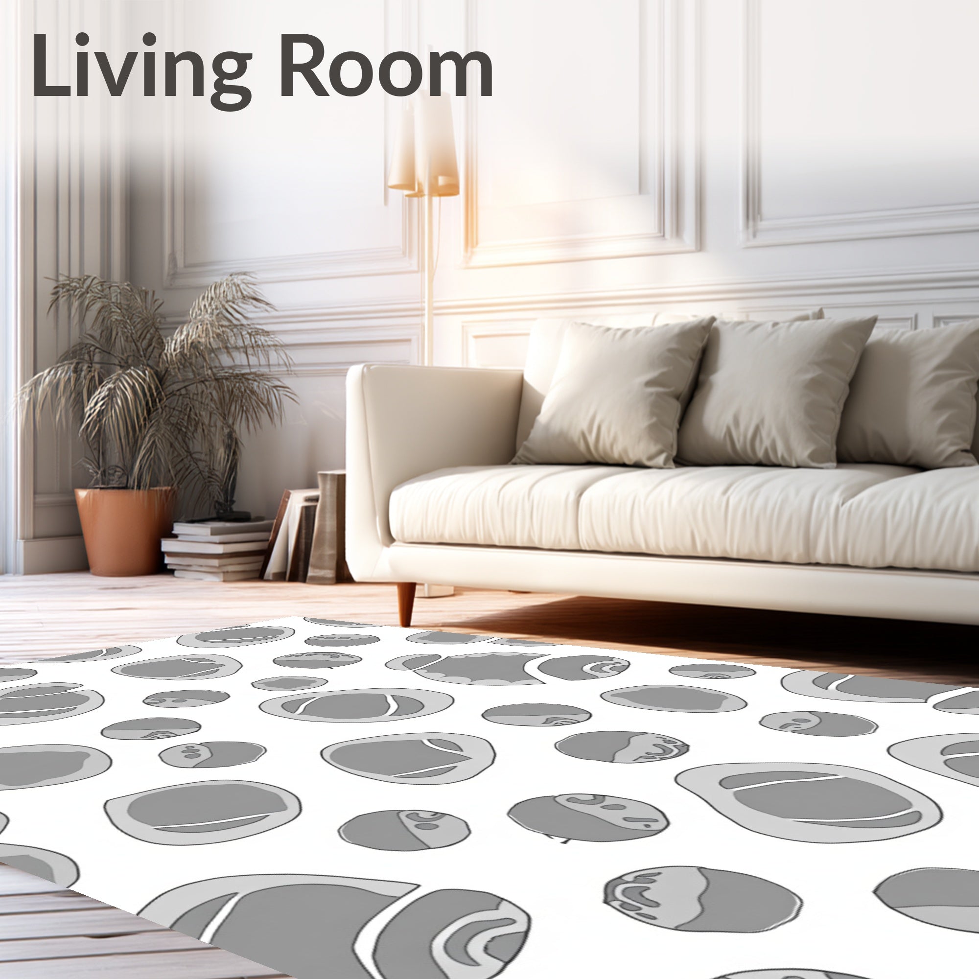 Gray Pebble Scatter Rug