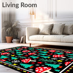 Red White Fly Agaric Christmas Tree Rug