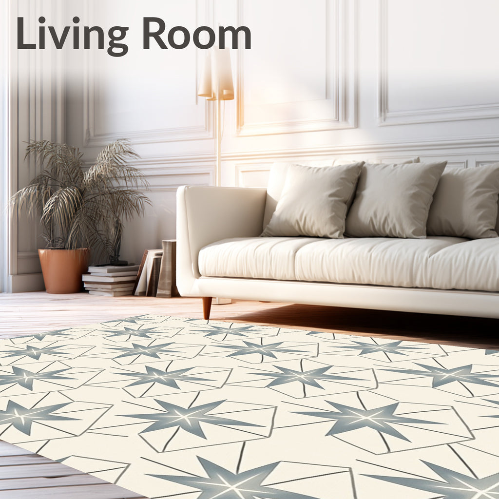 Geometric Starburst Cream Gray Rug