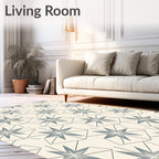 Geometric Starburst Cream Gray Rug