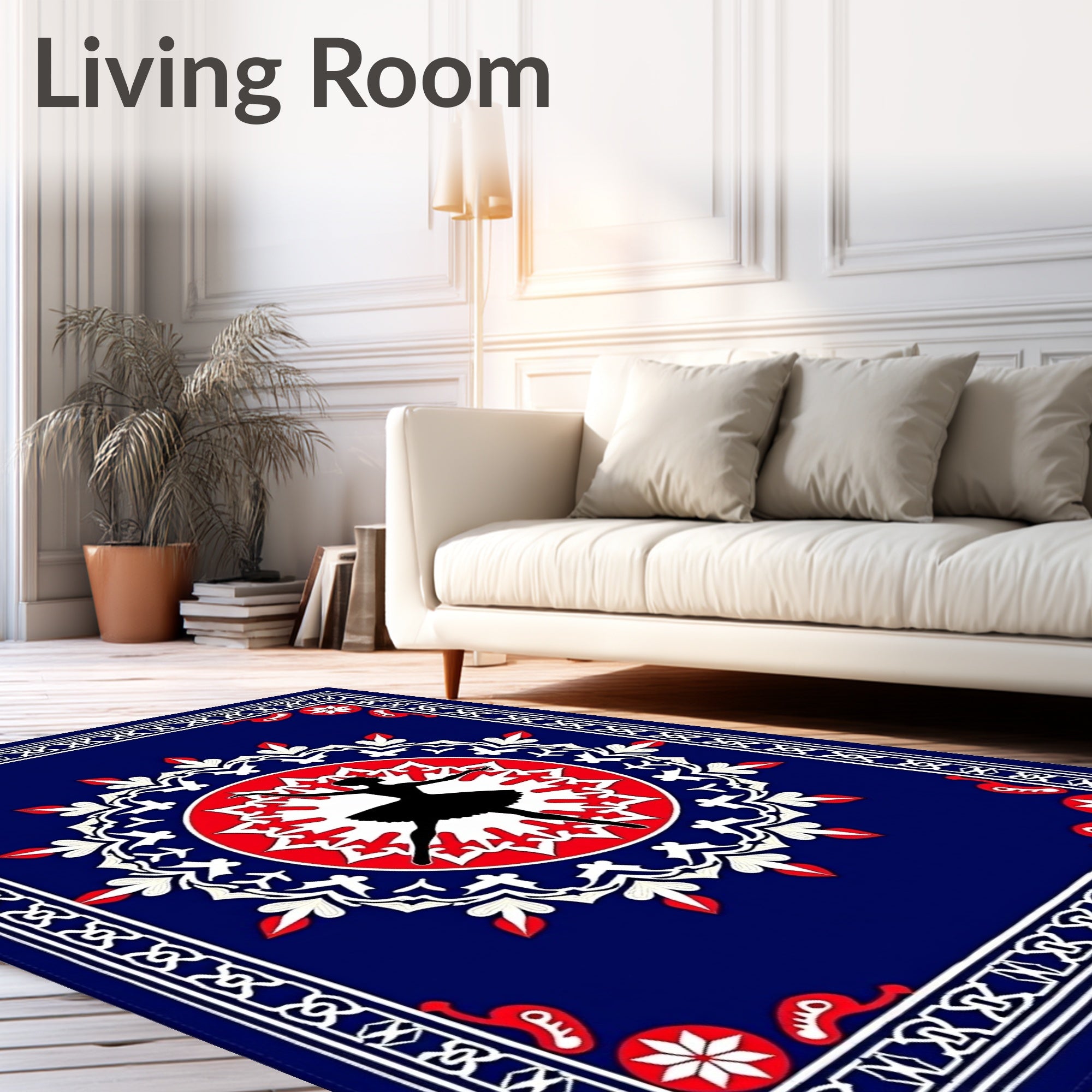 Royal Blue Ballerina Medallion Rug