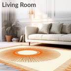 Radiant Orange Sunburst Medallion Rug