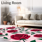 Crimson Rose Garden Floral Rug