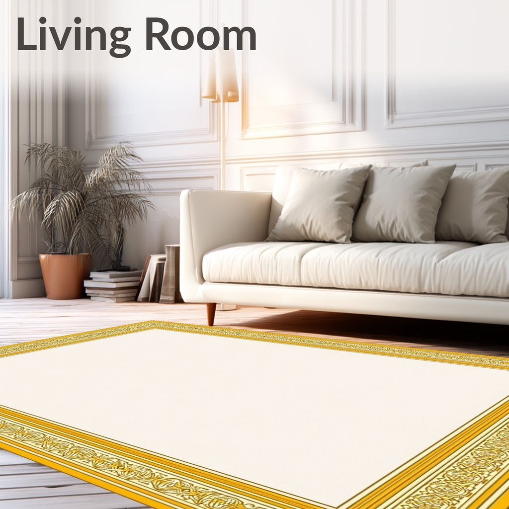 Regal Gold Ornate Border Rug