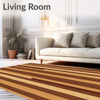 Warm Wood Grain Vertical Stripe Rug