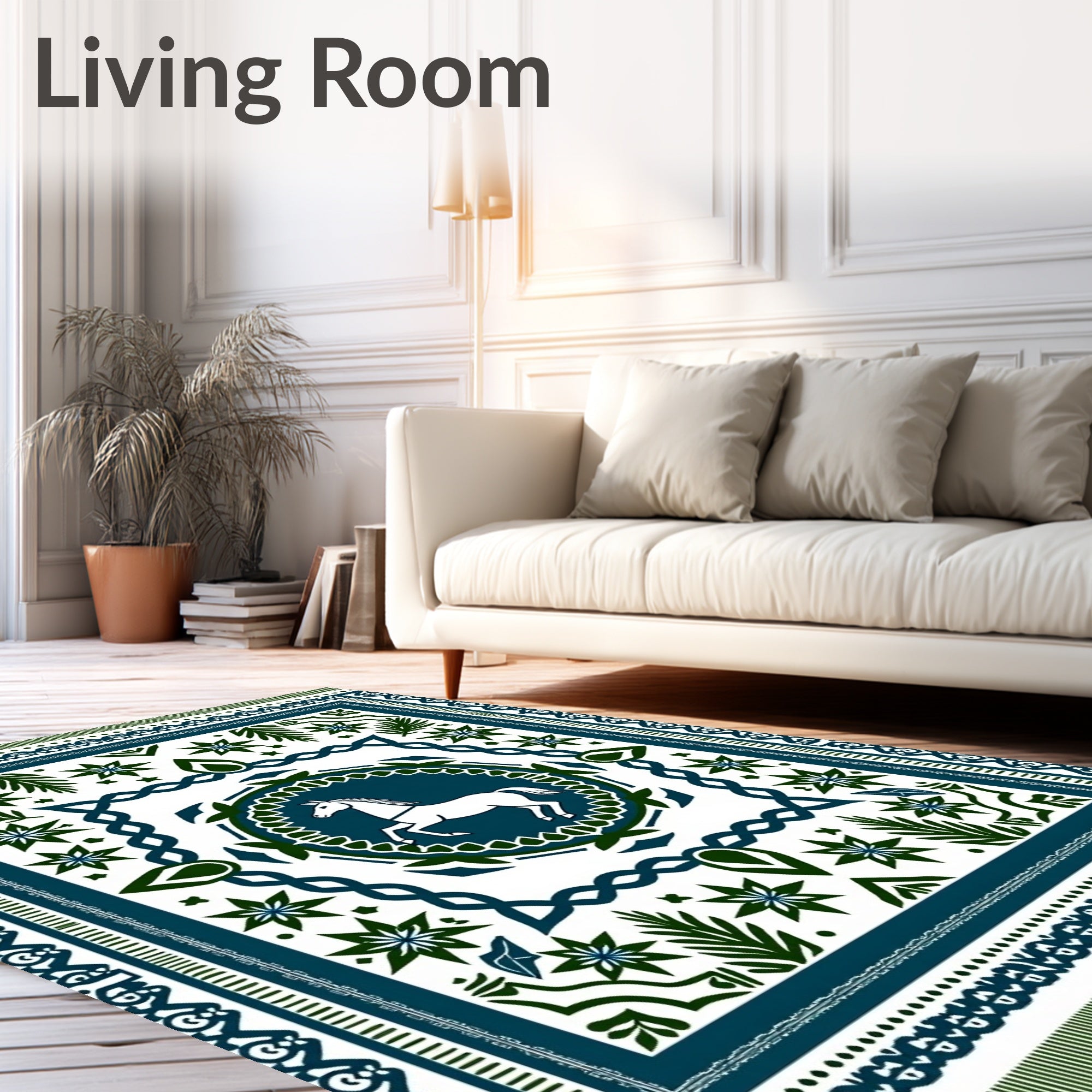 White Horse Native American Inspired Rug