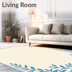 Sky Blue Angel Leaf Garland Rug