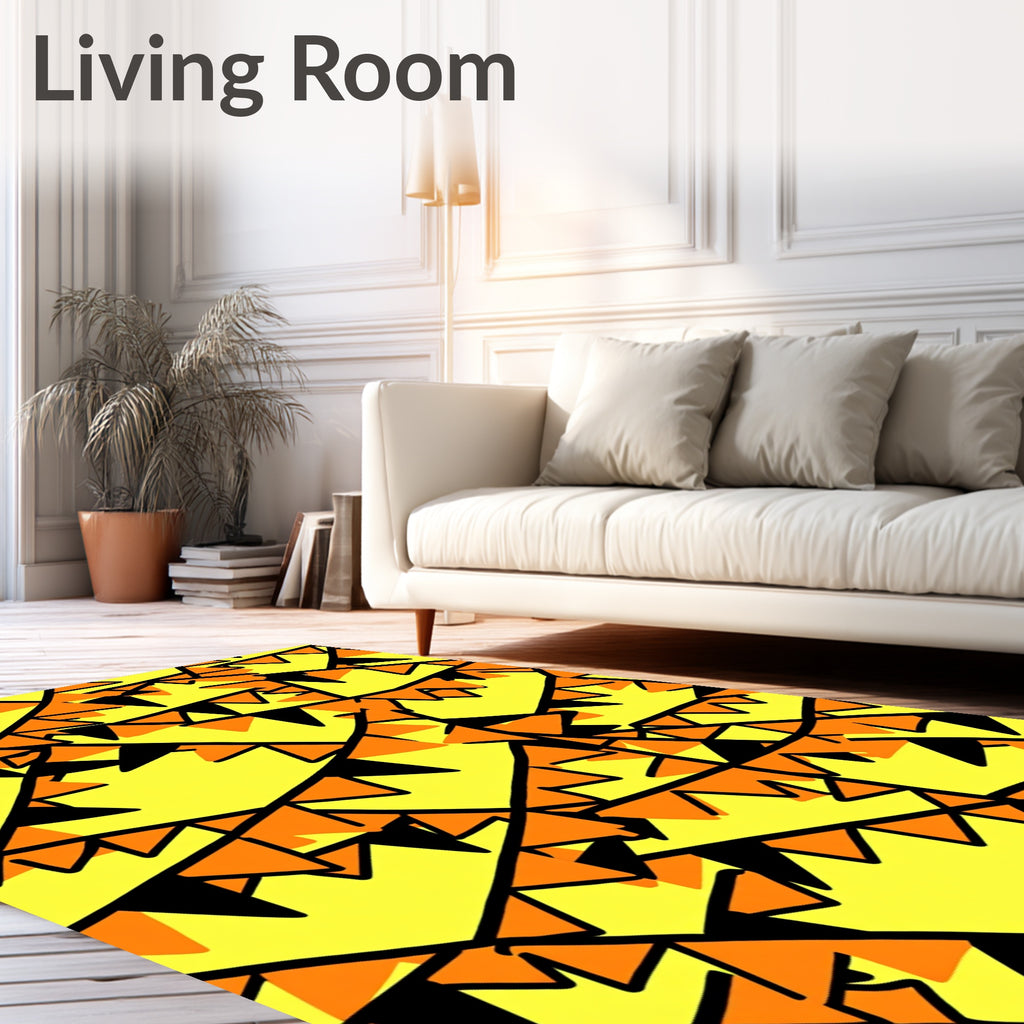 Yellow Orange Black Bunting Garland Rug