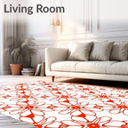 Bold Orange Floral Lattice Rug