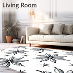 Monochromatic Starburst Feather Arrangement Rug