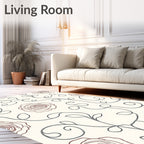 Crimson Rose Vine Twirl Rug