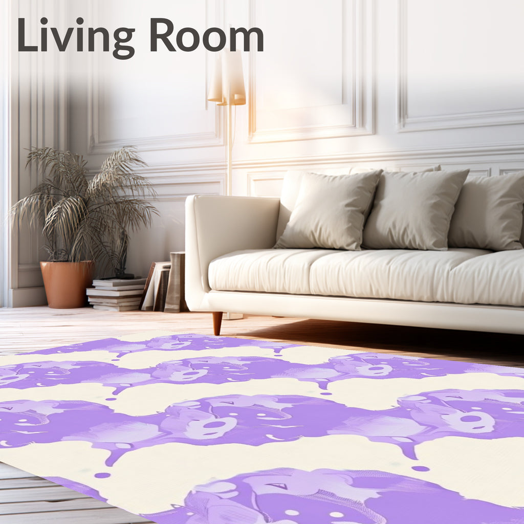 Lavender Abstract Organic Shape Rug