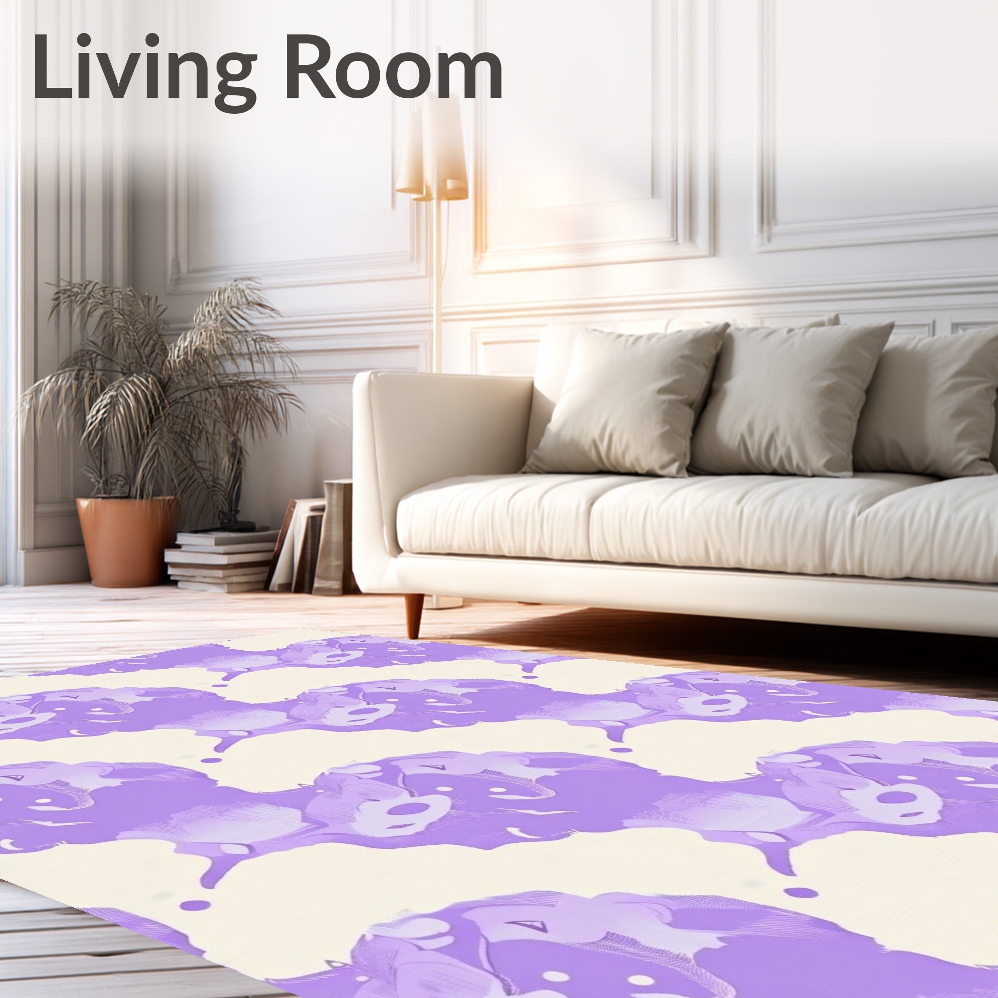 Lavender Abstract Organic Shape Rug