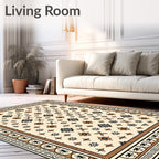 Geometric Starburst Medallion Ivory Rug