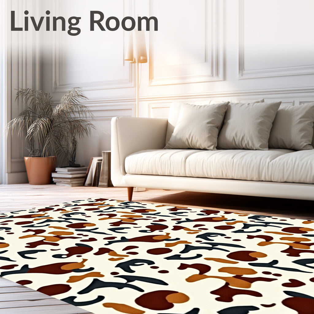 Terra Cotta Abstract Organic Shapes Rug