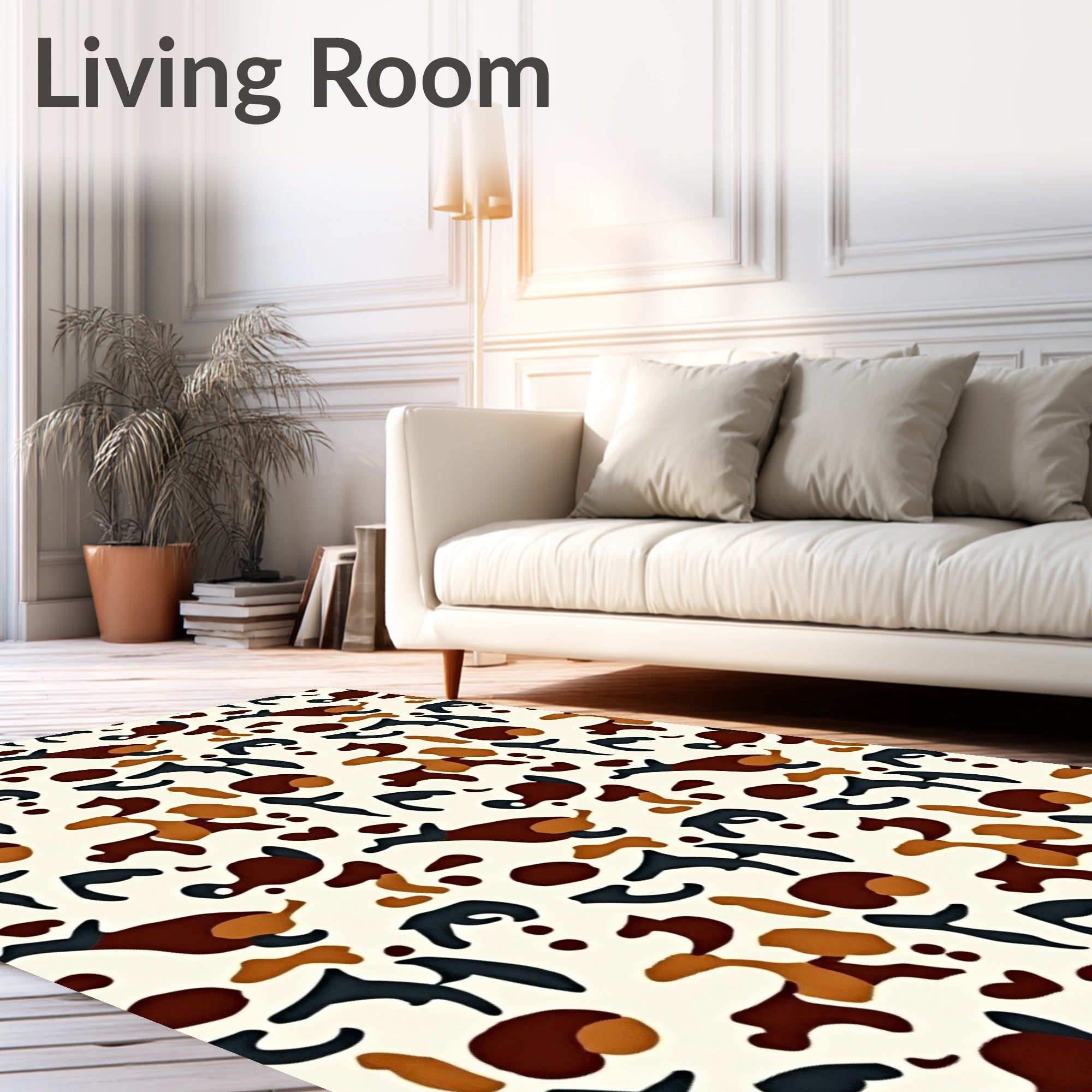 Terra Cotta Abstract Organic Shapes Rug