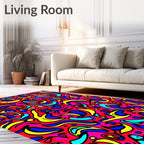 Vibrant Pink Abstract Swirls Rug
