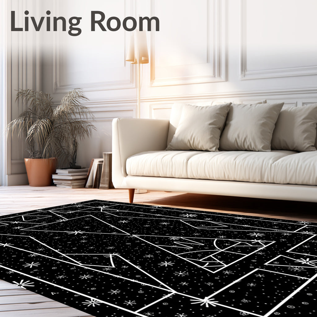 Cosmic Starry Geometric Night Sky Rug