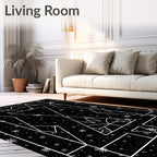 Cosmic Starry Geometric Night Sky Rug