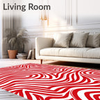 Bold Red Abstract Zebra Stripes Rug