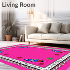 Funky Pink Lantern Flower Rug