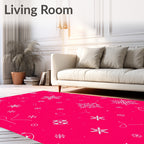 Vibrant Pink Snowflake Holiday Scatter Rug