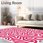 Bold Pink Organic Swirl Rug