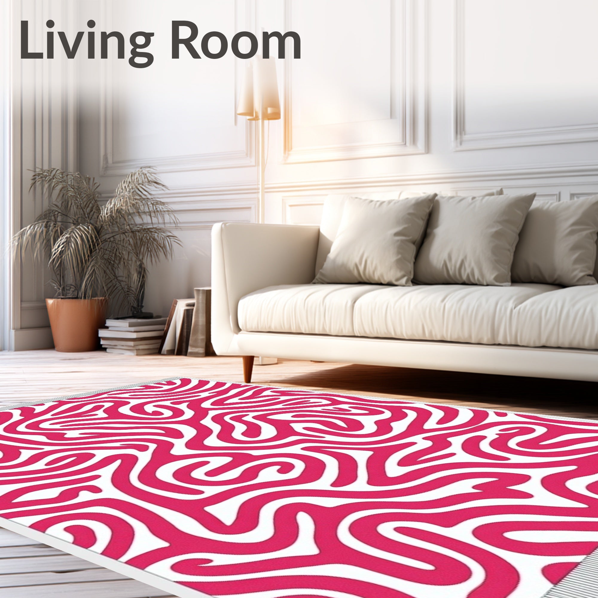 Bold Pink Organic Swirl Rug