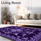 Amethyst Floral Medallion Border Rug