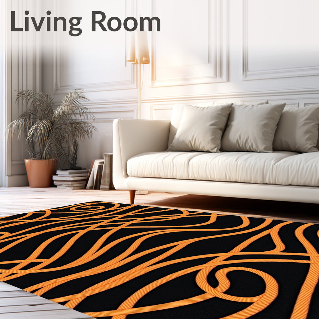 Golden Rope Abstract Swirl Rug