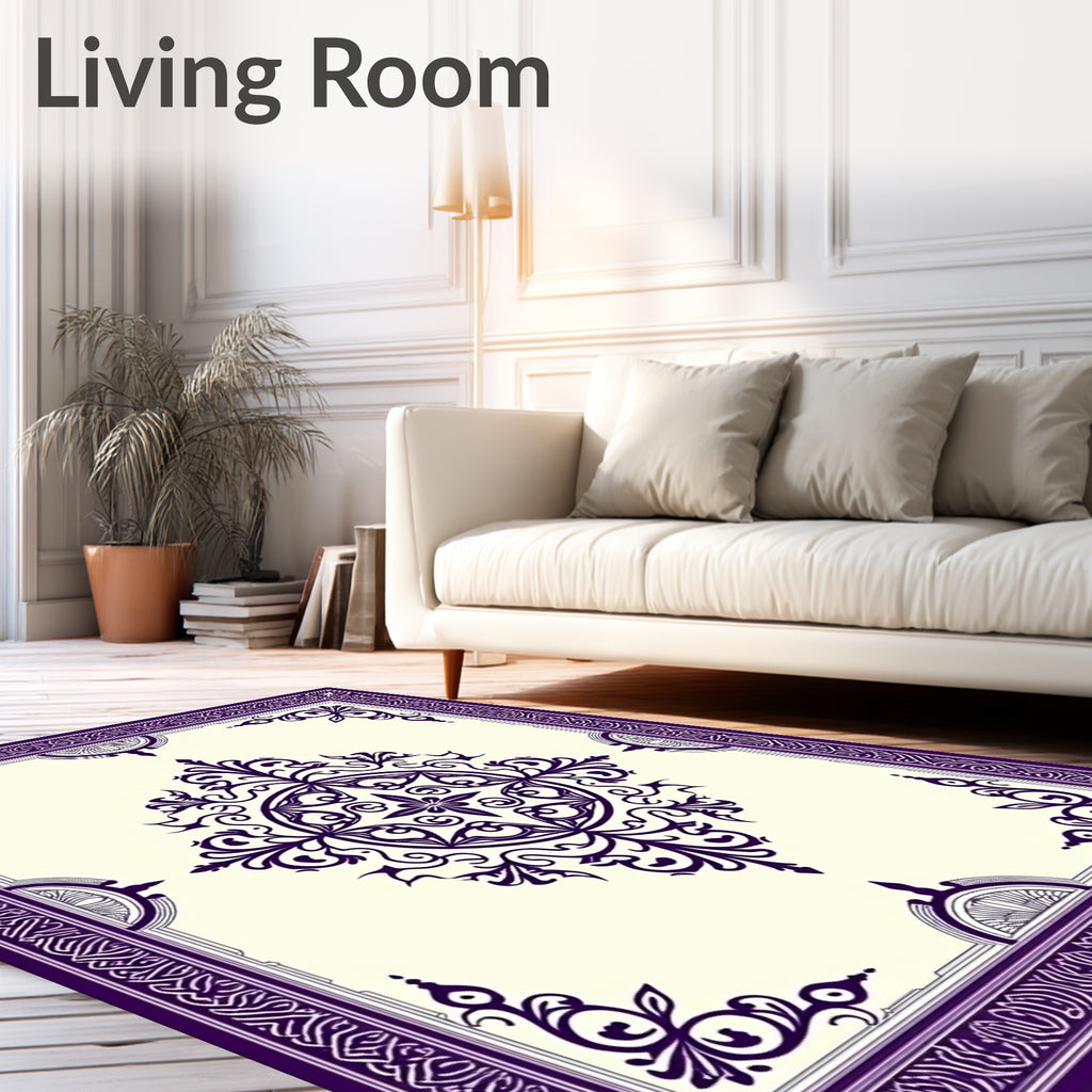 Deep Purple Ornamental Medallion Rug