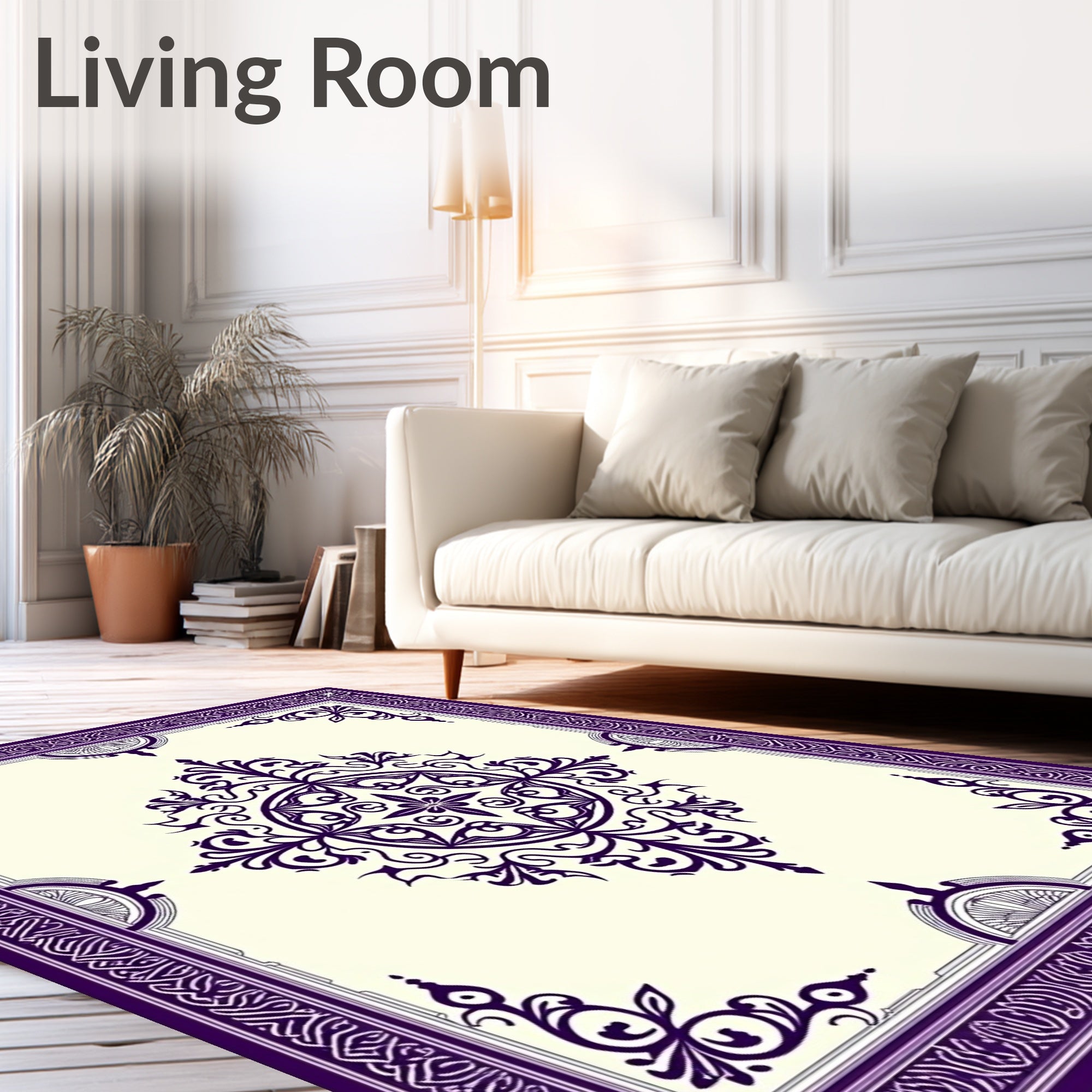 Deep Purple Ornamental Medallion Rug