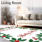 Festive Holly Berry Border Rug