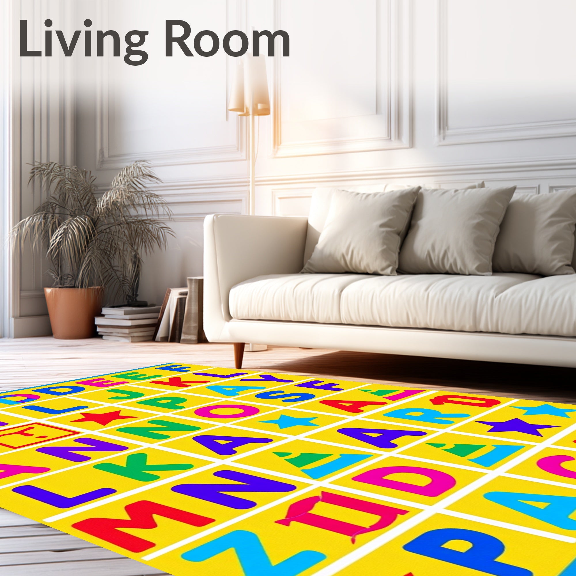 Colorful Alphabet And Shapes Collection Rug