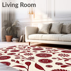 Crimson Bloom Garden Whimsical Rug