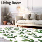 Delicate Green Leafy Branches Rug