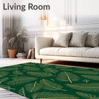 Golden Feather Fern Foliage Rug
