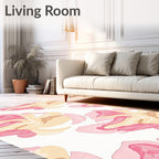 Sweet Blush Swirl Abstract Rug