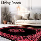 Crimson Ornamental Classic Medallion Rug