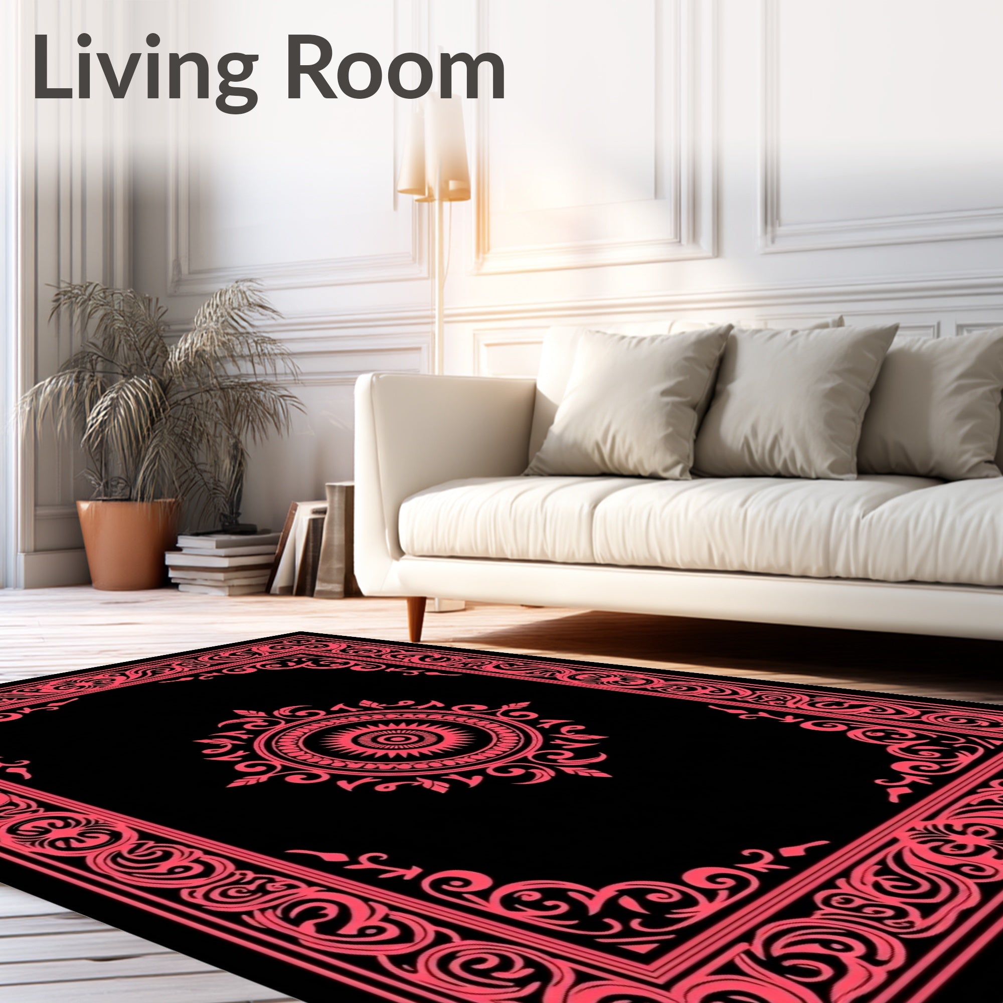 Crimson Ornamental Classic Medallion Rug