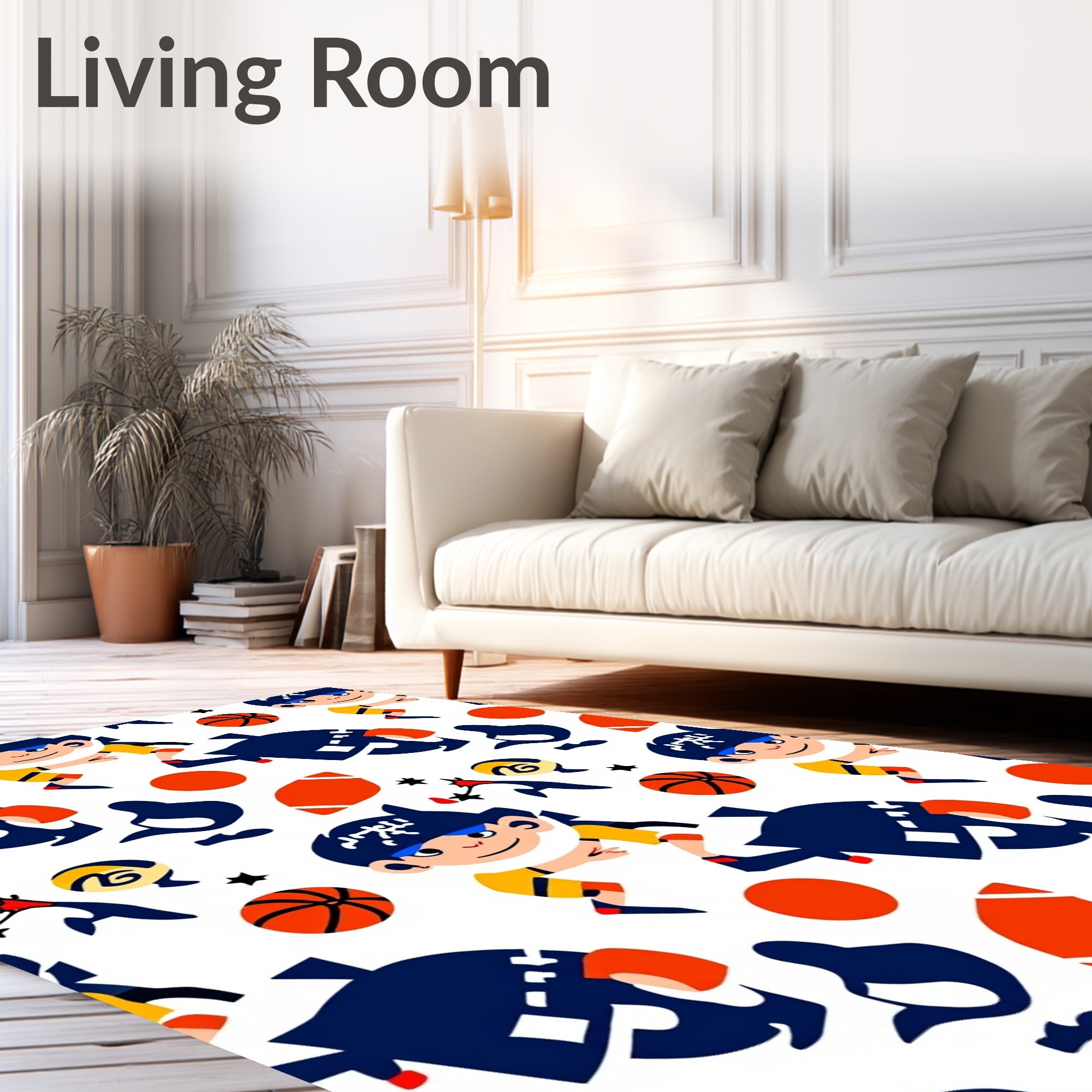 Kid's Sporty Action All Over Rug