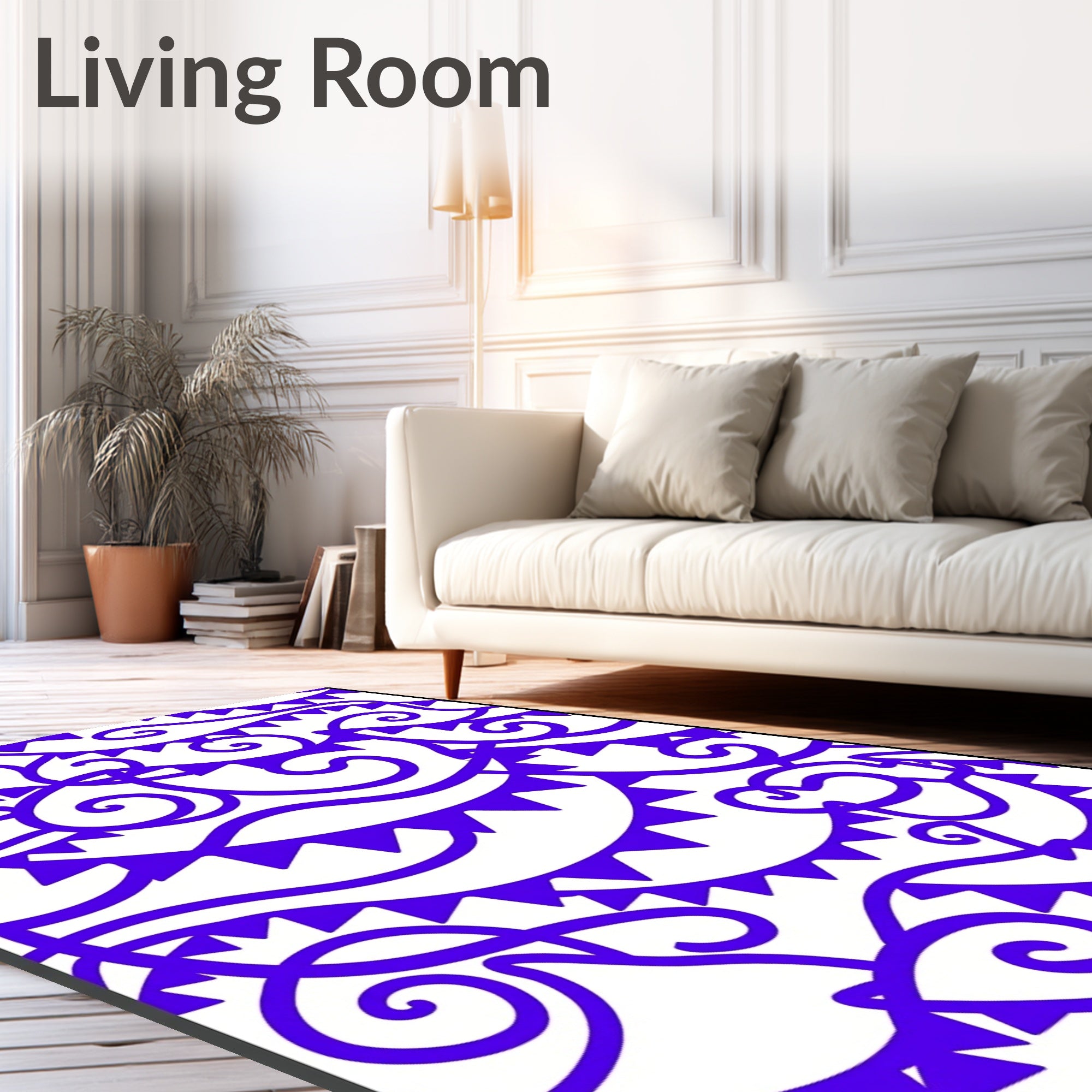Vibrant Purple Bunting Swirl Rug