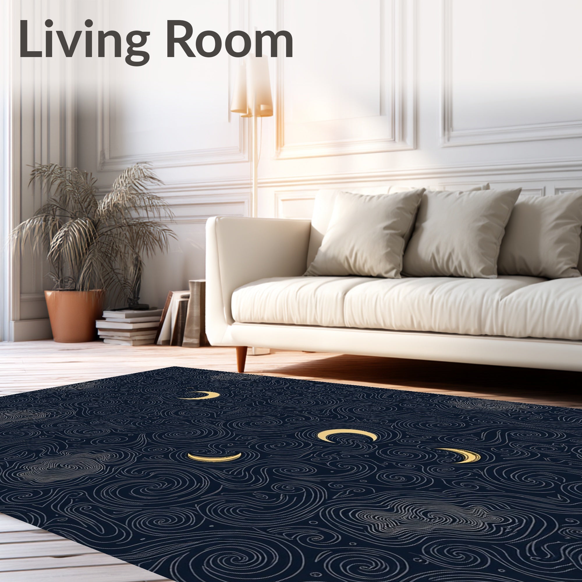 Cosmic Swirl Moon Night Rug