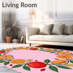 Vibrant Citrus Pomegranate Ginger Garland Rug