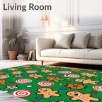 Festive Gingerbread Peppermint Swirls Rug