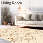 Abstract Brown Jagged Shapes Rug