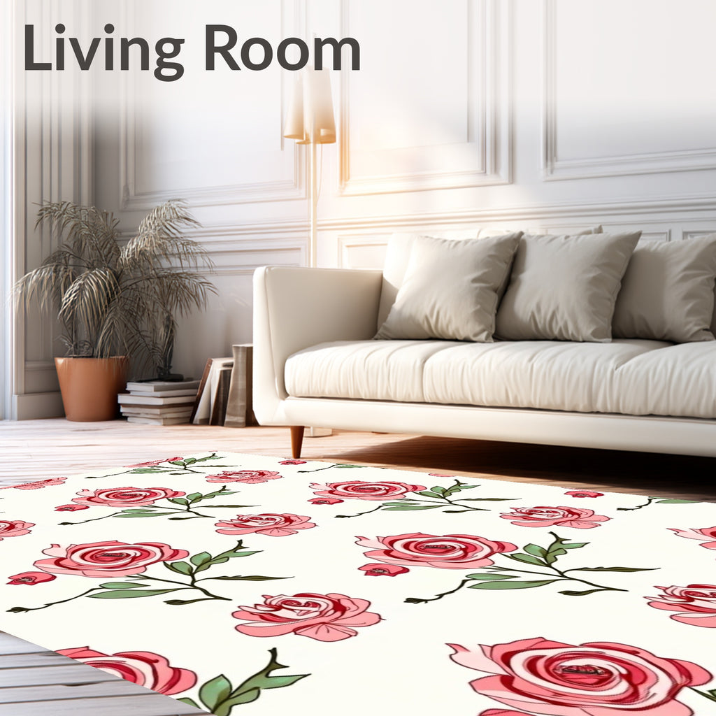 Pink Rose Garden Branches Rug
