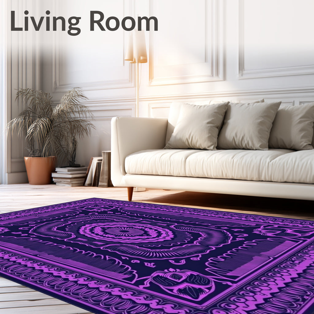 Vivid Amethyst Mandala Medallion Rug