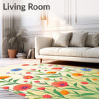 Vibrant Meadow Garden Floral Arrangement Rug